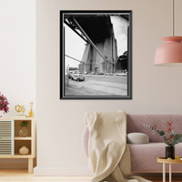 Historic Framed Print, San Francisco Oakland Bay Bridge, Spanning San Francisco Bay, San Francisco, San Francisco County, CA - 39,  17-7/8" x 21-7/8"