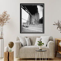 Historic Framed Print, San Francisco Oakland Bay Bridge, Spanning San Francisco Bay, San Francisco, San Francisco County, CA - 39,  17-7/8" x 21-7/8"