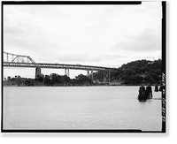 Historic Framed Print, San Francisco Oakland Bay Bridge, Spanning San Francisco Bay, San Francisco, San Francisco County, CA - 50,  17-7/8" x 21-7/8"