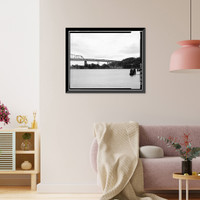 Historic Framed Print, San Francisco Oakland Bay Bridge, Spanning San Francisco Bay, San Francisco, San Francisco County, CA - 50,  17-7/8" x 21-7/8"