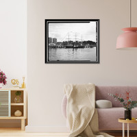 Historic Framed Print, Steam Tug EPPLETON HALL, Hyde Street Pier, San Francisco, San Francisco County, CA,  17-7/8" x 21-7/8"