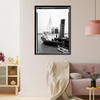 Historic Framed Print, Steam Tug EPPLETON HALL, Hyde Street Pier, San Francisco, San Francisco County, CA - 8,  17-7/8" x 21-7/8"