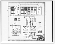 Letterman General Hospital, Nurses' Quarters, Girard Road & Lincoln Boulevard, Presidio of San F, San Francisco, San Francisco County, CA - 32, Historic Reproduction