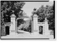 Linden Towers Gates, Middlefield Road at James Lane, Atherton, San Mateo County, CA, Antique Print