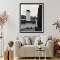 Southern Pacific Railroad Station, Burlingame Avenue & California Drive, Burlingame, San Mateo County, CA - 8 Classic, Vintage Print