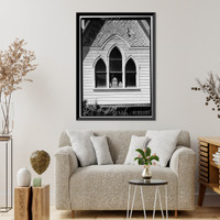 Historic Framed Print, Methodist Episcopal Church, 108 San Gregorio Street, Pescadero, San Mateo County, CA - 8,  17-7/8" x 21-7/8"