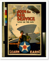 Join the the Air Service. Give er the gun. Warren Keith. Classic, Vintage Wall Art