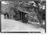 Guadalupe Mine, Miners' Cabins, Guadalupe Mine, New Almaden, Santa Clara County, CA, Antique Print