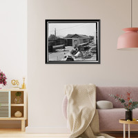 Historic Framed Print, Stevens Ranch Complex, State Route 101, Coyote vicinity, Santa Clara County, CA - 7,  17-7/8" x 21-7/8"