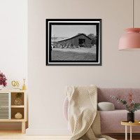 Historic Framed Print, Stevens Ranch Complex, State Route 101, Coyote vicinity, Santa Clara County, CA - 7,  17-7/8" x 21-7/8"