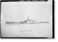Mission Santa Clara de Asis, Franklin & Grant Streets, Santa Clara, Santa Clara County, CA - 8, Vintage Print