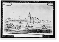 Mission Santa Clara de Asis, Franklin & Grant Streets, Santa Clara, Santa Clara County, CA - 14 Classic, Antique Print