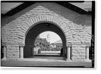 Historic Framed Print, Stanford University Quadrangle, Stanford University Campus, Stanford, Santa Clara County, CA,  17-7/8" x 21-7/8"