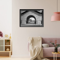 Historic Framed Print, Stanford University Quadrangle, Stanford University Campus, Stanford, Santa Clara County, CA,  17-7/8" x 21-7/8"