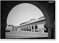 Historic Framed Print, Stanford University Quadrangle, Stanford University Campus, Stanford, Santa Clara County, CA - 8,  17-7/8" x 21-7/8"