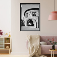 Historic Framed Print, Stanford University Quadrangle, Stanford University Campus, Stanford, Santa Clara County, CA - 17,  17-7/8" x 21-7/8"