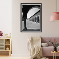 Historic Framed Print, Stanford University Quadrangle, Stanford University Campus, Stanford, Santa Clara County, CA - 21,  17-7/8" x 21-7/8"