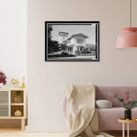 Historic Framed Print, Frenchman's Library, 860 Escondido Road, Stanford, Santa Clara County, CA,  17-7/8" x 21-7/8"