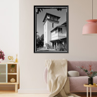 Historic Framed Print, Frenchman's Library, 860 Escondido Road, Stanford, Santa Clara County, CA - 3,  17-7/8" x 21-7/8"