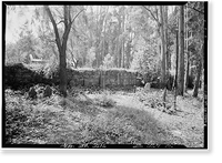 Historic Framed Print, Mission Santa Cruz, Emmet & School Streets, Santa Cruz, Santa Cruz County, CA - 20,  17-7/8" x 21-7/8"