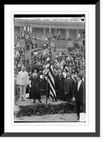 Historic Framed Print, Alda sings Star Spangled Banner,  17-7/8" x 21-7/8"