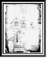 Historic Framed Print, Mare Island Naval Shipyard, St. Peter's Chapel, Walnut Street & Cedar Parkway, Vallejo, Solano County, CA - 2,  17-7/8" x 21-7/8"