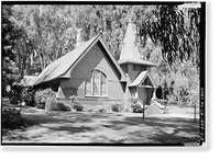 Historic Framed Print, Mare Island Naval Shipyard, St. Peter's Chapel, Walnut Street & Cedar Parkway, Vallejo, Solano County, CA - 3,  17-7/8" x 21-7/8"