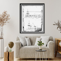 Historic Framed Print, Mare Island Naval Shipyard, St. Peter's Chapel, Walnut Street & Cedar Parkway, Vallejo, Solano County, CA - 3,  17-7/8" x 21-7/8"