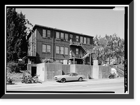 Historic Framed Print, Mare Island Naval Shipyard, Old Administrative Offices, Eighth Street, north side between Railroad Avenue, Vallejo, Solano County, CA,  17-7/8" x 21-7/8"
