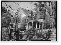 Historic Framed Print, General Vallejo House, North Third Street West, Sonoma, Sonoma County, CA,  17-7/8" x 21-7/8"