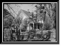 Historic Framed Print, General Vallejo House, North Third Street West, Sonoma, Sonoma County, CA,  17-7/8" x 21-7/8"