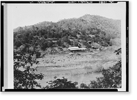 Frame Roaring Camp Buildings, Roaring Camp, Calaveras County, CA, Antique Poster