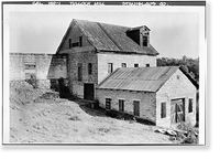Historic Framed Print, Tulloch Mill, Stanislaus River, Knights Ferry, Stanislaus County, CA - 8,  17-7/8" x 21-7/8"