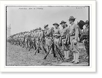 Historic Framed Print, Marines in Fr.,  17-7/8" x 21-7/8"