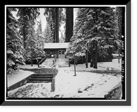 Giant Forest Lodge Historic District, Registration Building, Three Rivers vicinity, Tulare County, CA, Antique Print