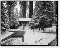 Giant Forest Lodge Historic District, Registration Building, Three Rivers vicinity, Tulare County, CA, Antique Print