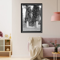 Historic Framed Print, Grave Stones, Jewish Cemetery, Yaney Avenue, Sonora, Tuolumne County, CA,  17-7/8" x 21-7/8"