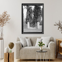 Historic Framed Print, Grave Stones, Jewish Cemetery, Yaney Avenue, Sonora, Tuolumne County, CA,  17-7/8" x 21-7/8"