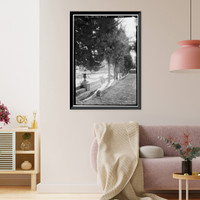 Historic Framed Print, Grave Stones, Jewish Cemetery, Yaney Avenue, Sonora, Tuolumne County, CA - 4,  17-7/8" x 21-7/8"