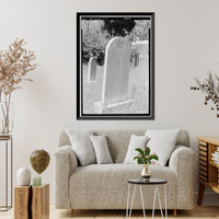 Historic Framed Print, Grave Stones, Jewish Cemetery, Yaney Avenue, Sonora, Tuolumne County, CA - 7,  17-7/8" x 21-7/8"