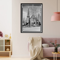 Historic Framed Print, St. James Episcopal Church, Washington & Theall Streets, Sonora, Tuolumne County, CA,  17-7/8" x 21-7/8"