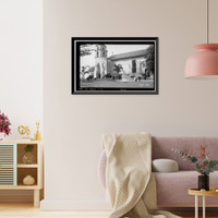 Historic Framed Print, Mission San Buenaventura, East Main Street & South Figueroa Street, Ventura, Ventura County, CA - 4,  17-7/8" x 21-7/8"