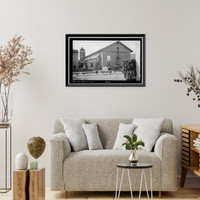 Historic Framed Print, Mission San Buenaventura, East Main Street & South Figueroa Street, Ventura, Ventura County, CA - 5,  17-7/8" x 21-7/8"