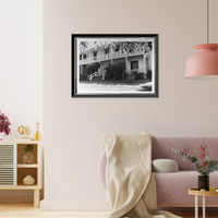 Historic Framed Print, Vicente Martinez Adobe, Pleasant Hill & Franklin Canyon Roads, Martinez, Contra Costa County, CA - 2,  17-7/8" x 21-7/8"
