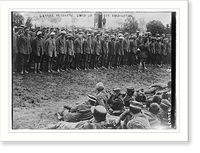 German prisoners lined up for examination, Antique Wall Art