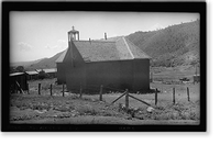 Historic Framed Print, Vigil Plaza, Church, Weston vicinity, Las Animas County, CO - 2,  17-7/8" x 21-7/8"