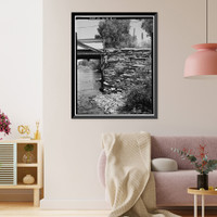 Historic Framed Print, State Bridge, Spanning Rio Grande River, Del Norte vicinity, Rio Grande County, CO - 14,  17-7/8" x 21-7/8"