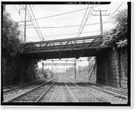 Grasmere Avenue Bridge, Spanning Railroad at Grasmere Avenue, Fairfield, Fairfield County, CT - 3, Vintage Print