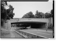 Merritt Parkway, South Avenue/Route 124 Bridge, Spanning Merritt Parkway, New Canaan, Fairfield County, CT, Vintage Print
