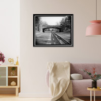 Merritt Parkway, Lapham Avenue Bridge, Spanning Merritt Parkway at State Route 165, New Canaan, Fairfield County, CT, Historic Print